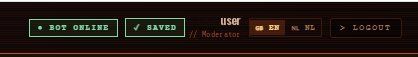 Portal top bar showing BOT ONLINE and saved status