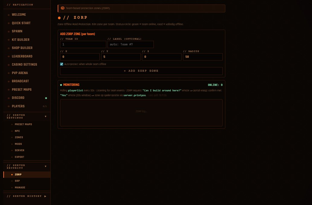 ZORP tab: add protection zone and live monitoring